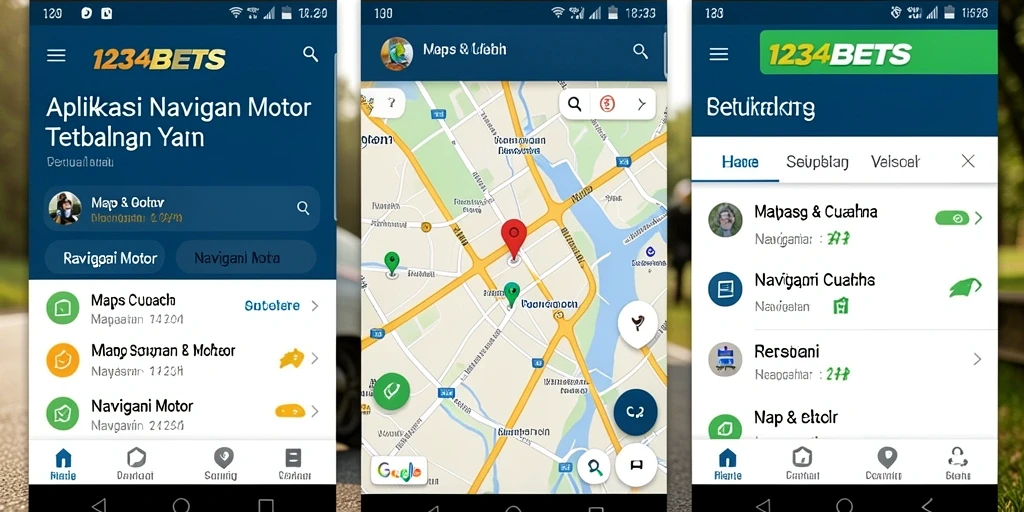 Antarmuka aplikasi 1234BETS untuk navigasi motor yang intuitif.