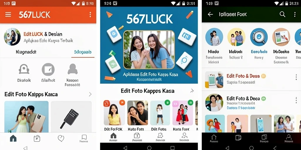 Antarmuka 567LUCK menunjukkan fitur pengeditan intuitif dan canggih untuk foto.