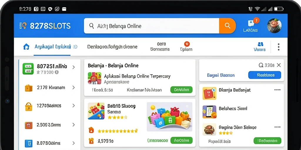 Tampilan antarmuka aplikasi 8278SLOTS yang sederhana dan menarik.