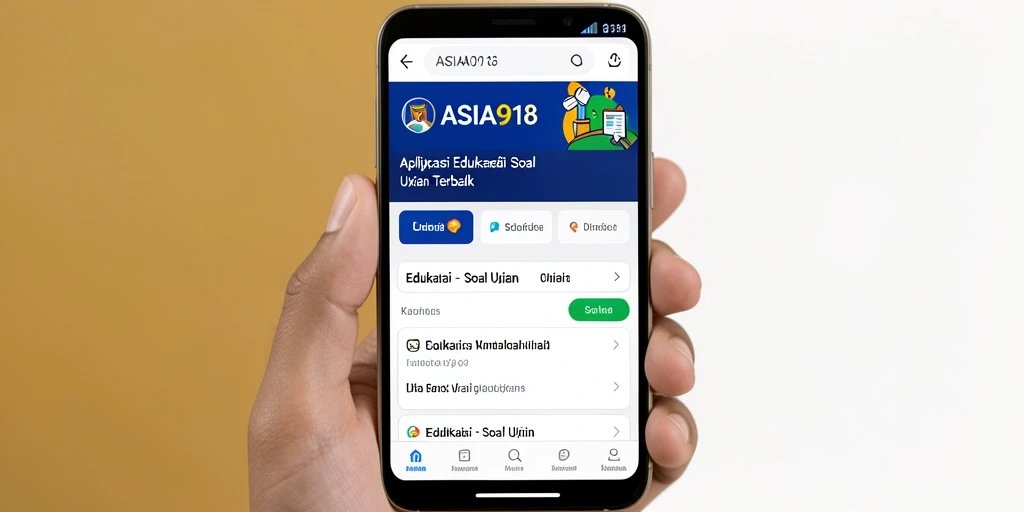 Antarmuka aplikasi ASIA918 yang modern dan interaktif untuk soal ujian.