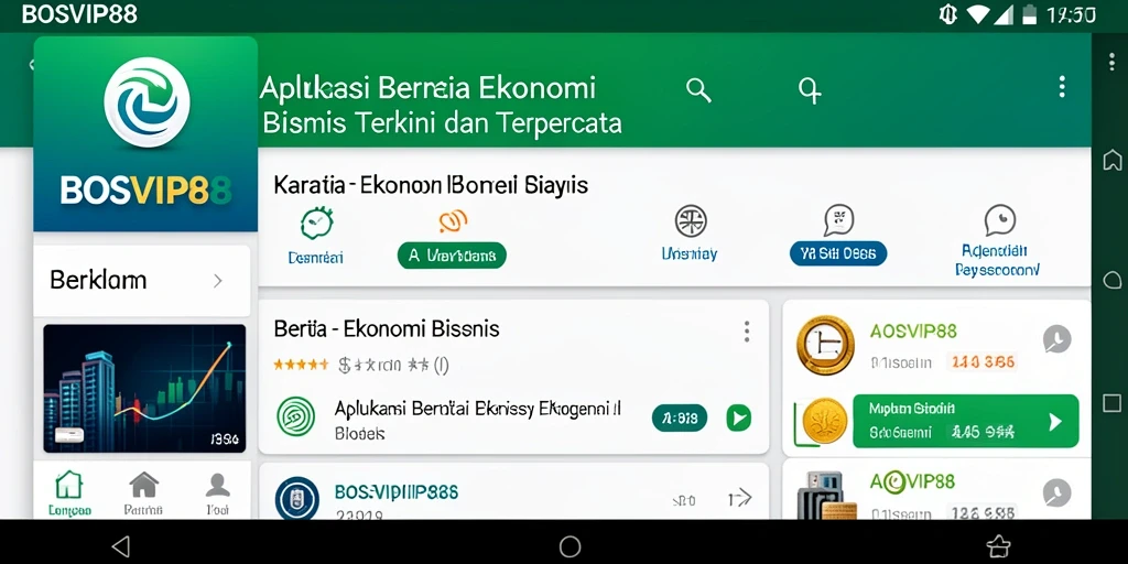 Tampilan antarmuka BOSVIP88 dengan berita ekonomi terkini.