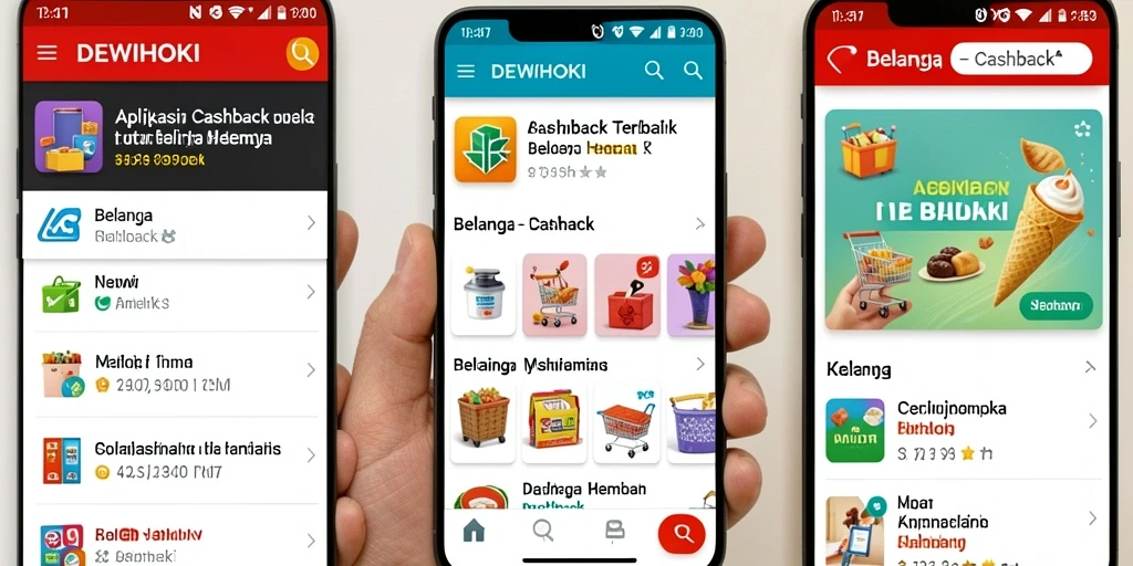 Antarmuka DEWIHOKI yang menarik untuk aplikasi Cashback.