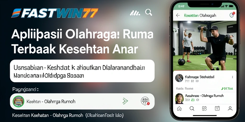 Tampilan antarmuka aplikasi FASTWIN77 dengan fungsi olahraga rumah.