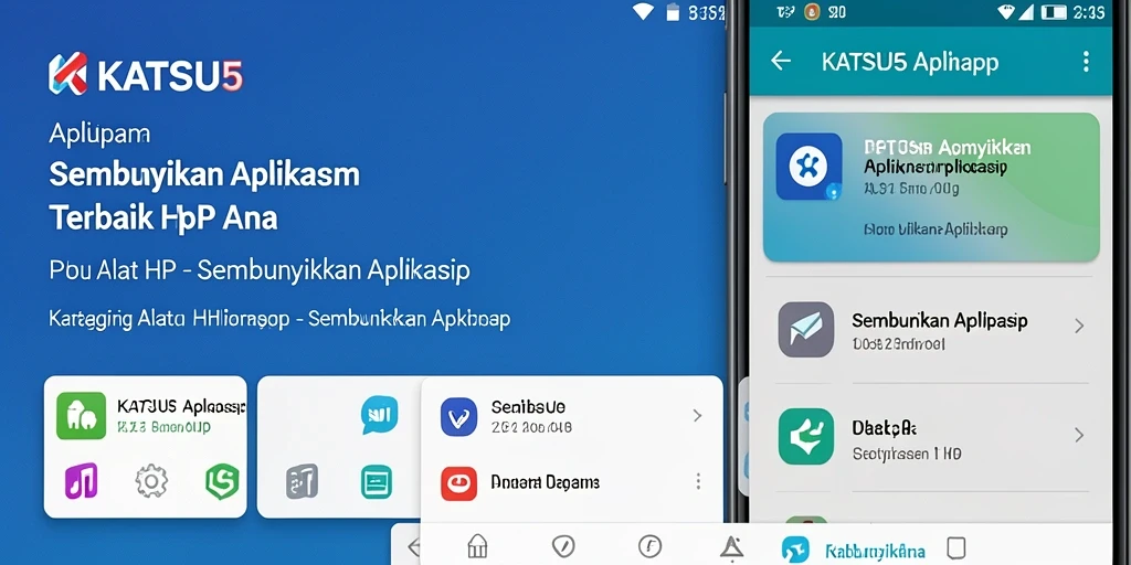 Antarmuka KATSU5 yang memudahkan pengguna menyembunyikan aplikasi.