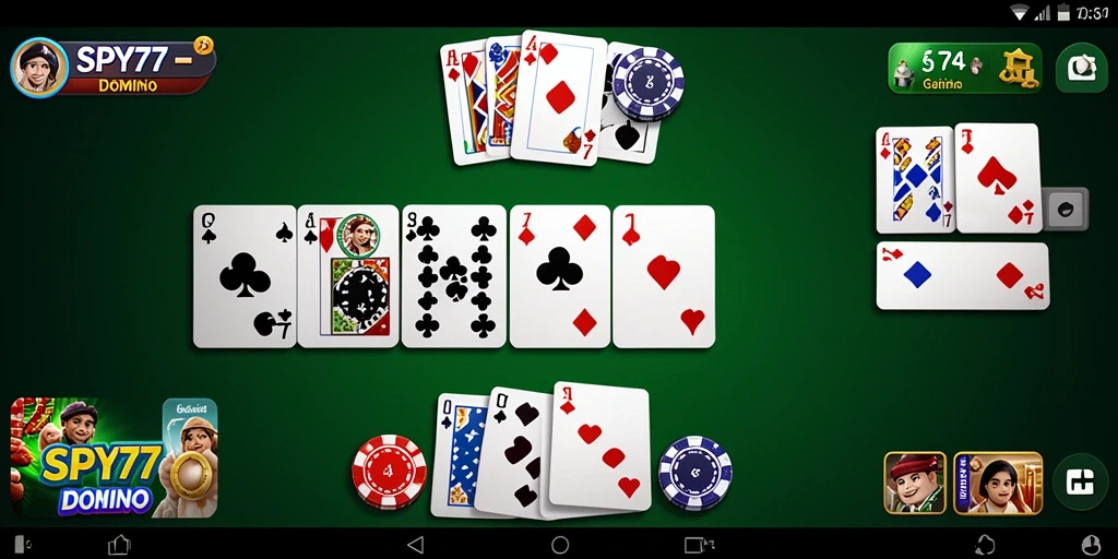 Tampilan antarmuka SPY77 yang menawan dan intuitif dalam permainan Domino.