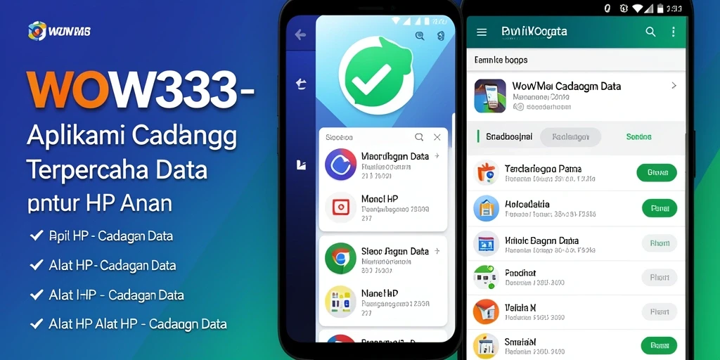 Antarmuka WOW33 dengan fitur Cadangan Data yang intuitif.