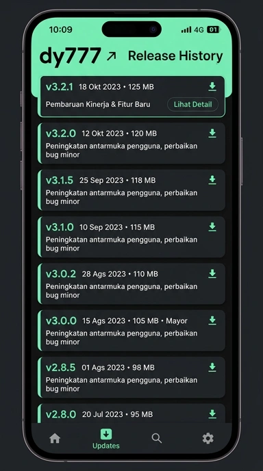 Riwayat Versi dy777 untuk Pengguna Android